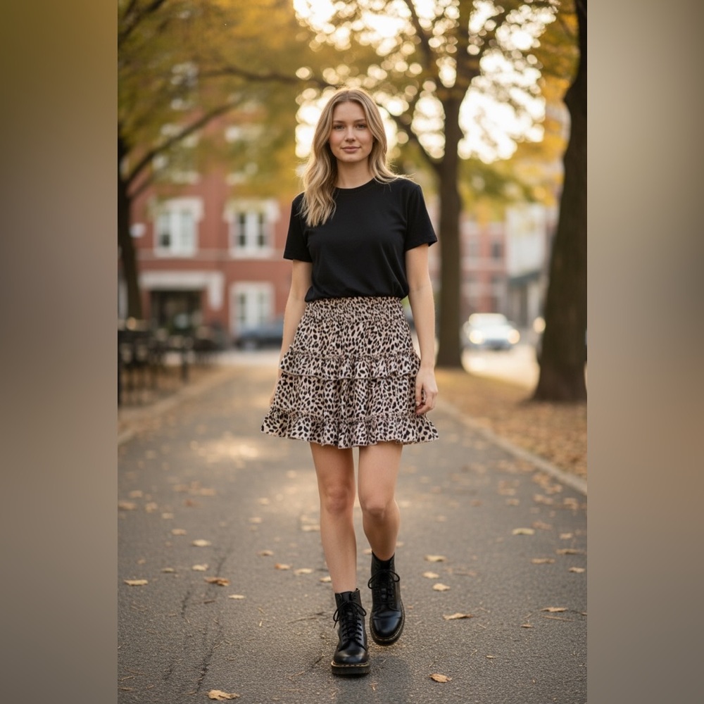 Altard State Tiered Leopard Print Skint Small